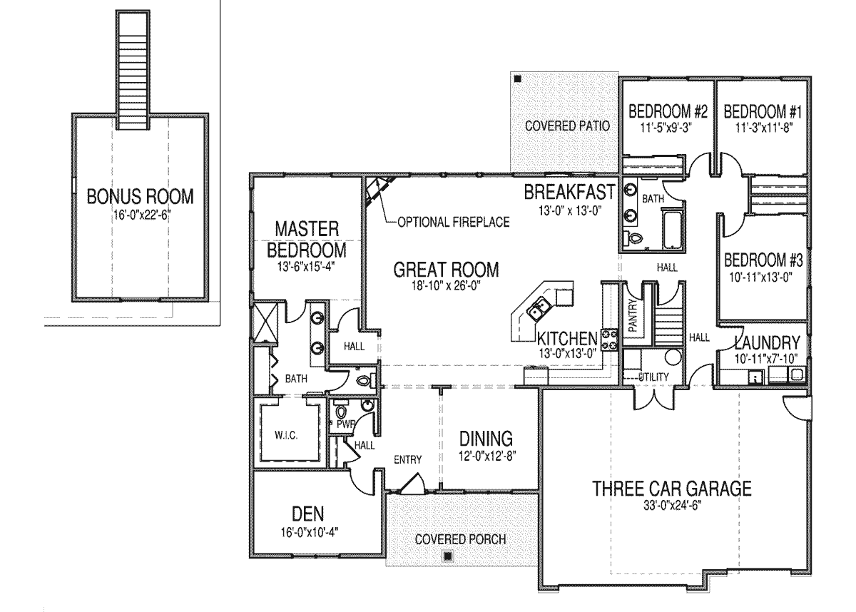 Examples of split bedroom floor plans 11