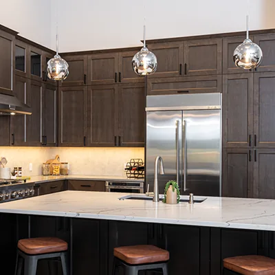 Designer Pendant over Kitchen Island
